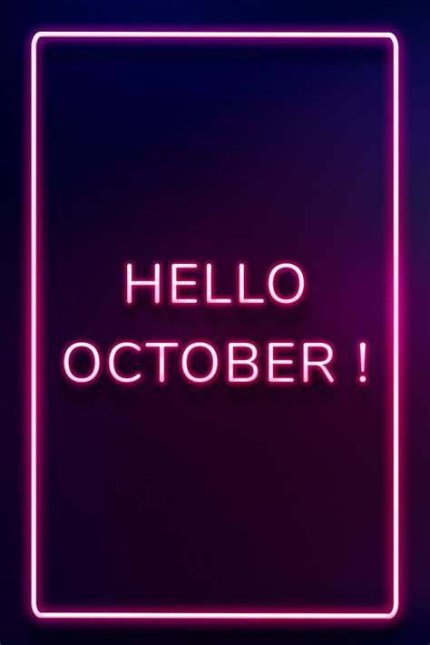 Download Free Image Of Neon Frame Hello October Border Typography By Hein About Border Frame