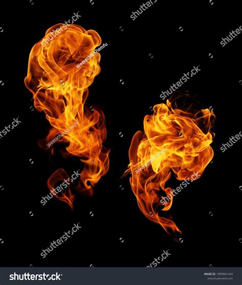 Fire Burning Flames On Black Background Stock Photo (Edit Now ...