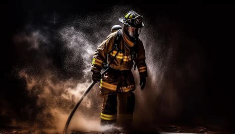 Premium Photo Firefighters In Protective Suits Extinguishing Flames