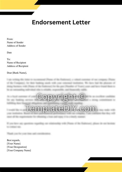 Bank Endorsement Letter Sample With Examples In Pdf Word Reference