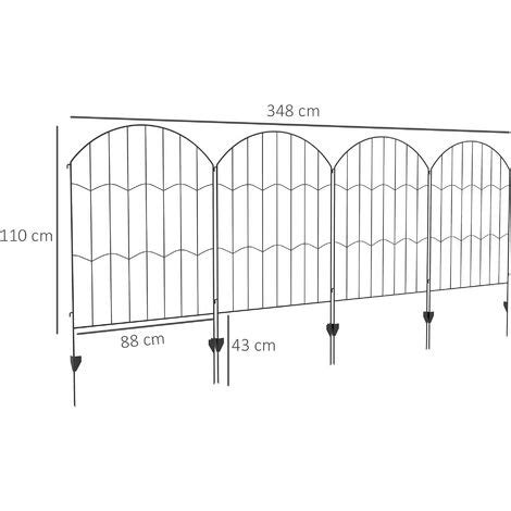 Outsunny vallas de jardín exterior de 4 paneles 88x110 cm vallas