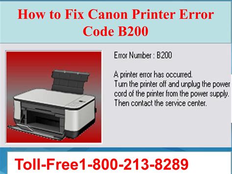 How To Fix Canon Printer Error Code B200 Call 1 800 213 8289 By 1 800