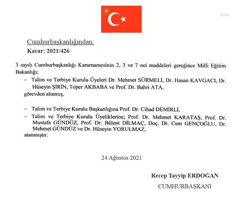 MEB TALİM VE TERBİYE KURULU NA YENİ BAŞKAN