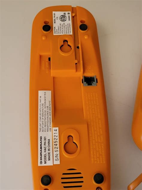 Durabrand Trim Phone Model Ph 301 Orange W Cord And Splitter 1h86 Ebay