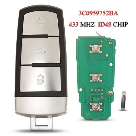 Jingyuqin Cl T L Commande 3 Boutons 433MHZ Avec Puce ID48 Pour VW