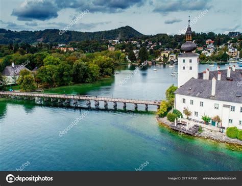 Aerial View Of Gmunden Schloss Lake In Austria Stock Photo By GekaSkr