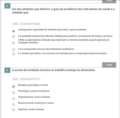 Prova Estácio Saúde Segurança e Qualidade de Vida no Trabalho