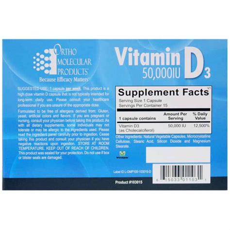 Vitamin D3 50000 Iu Ortho Molecular