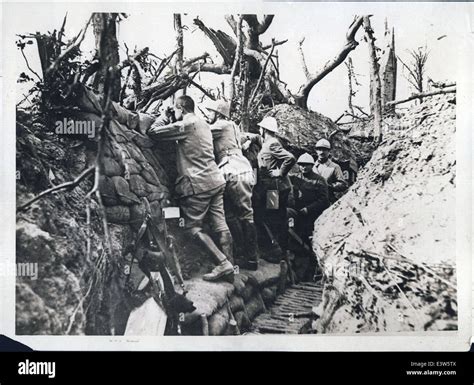 Verdun, France - Over the trenches searching enemy observation is made day and ''Illegible'' and ...