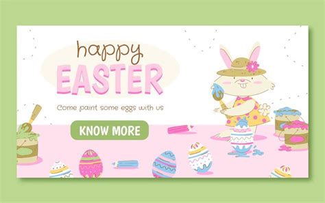 Free Vector Flat Social Media Promo Template For Easter Celebration