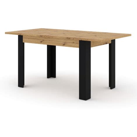 Mesa NUKA H 120 160 Cm Roble Artesanal Negro