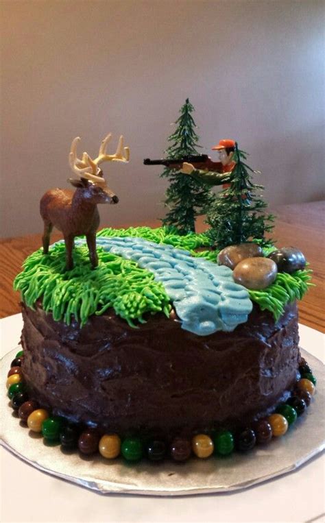 Chocolate Hunting Cake Deer And Hunter Scene Hunting Cake Hunting