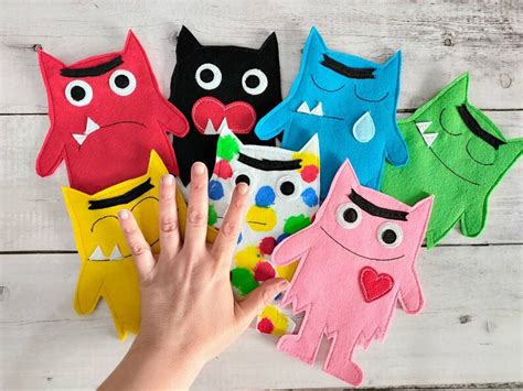 The Colour Monster 7 Monsters Set Puppet Edition Etsy