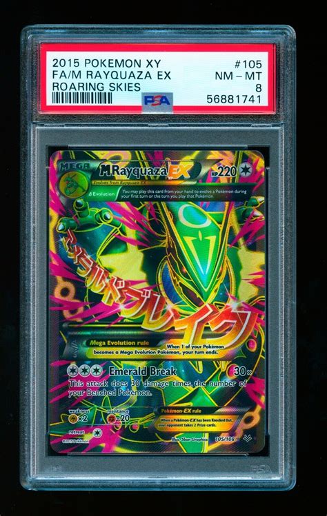 2015 Pokémon Xy Rayquaza Ex Roaring Skies Psa 8 Values Mavin