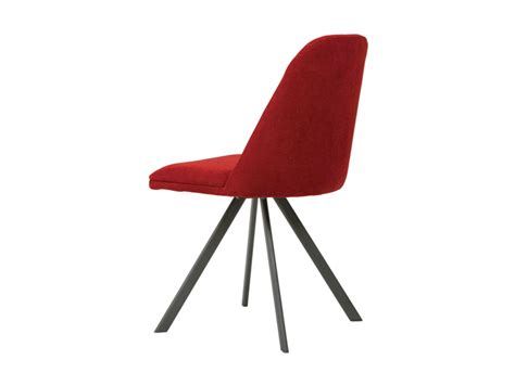 Chaise Pivotante Tissu Et Pieds M Tal Noir Kriza Couleur Rouge