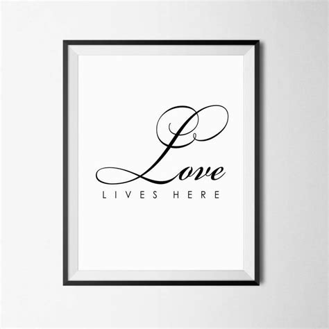 Love Lives Here Love Wall Art Quotes Love Quote Poster Love | Etsy