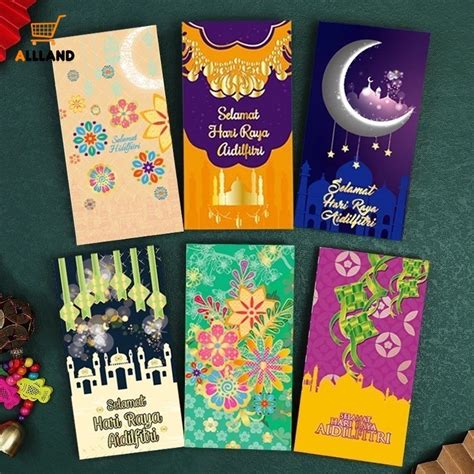 Pcs Set Eid Mubarak Envelopes Moon Castle Ramadan Gift Money Bags