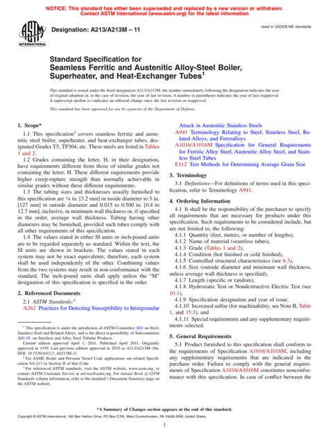 ASTM A213 A213M 11 Standard Specification For Seamless Ferritic And