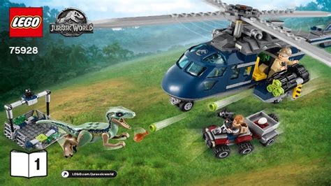 Lego Instructions Jurassic World 75928 Blues Helicopter Pursuit Book 1 Youtube