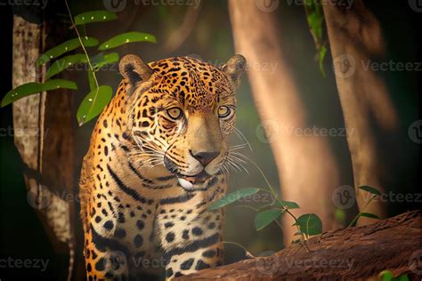 Beautiful and endangered american jaguar in the nature habitat panthera ...