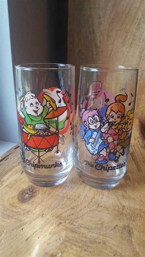 Vintage 1985 Chipmunk Collector Glasses Alvin Simon | Etsy