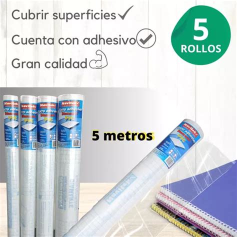 Rollos De Mts De Papel Autoadherible Contac Transparente