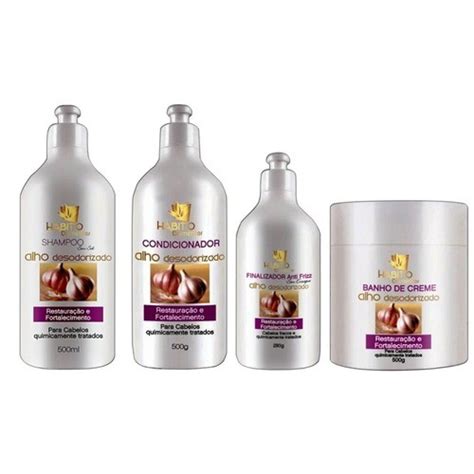 Alho Desodorizado Kit Completo Shampoo Condicionador M Scara