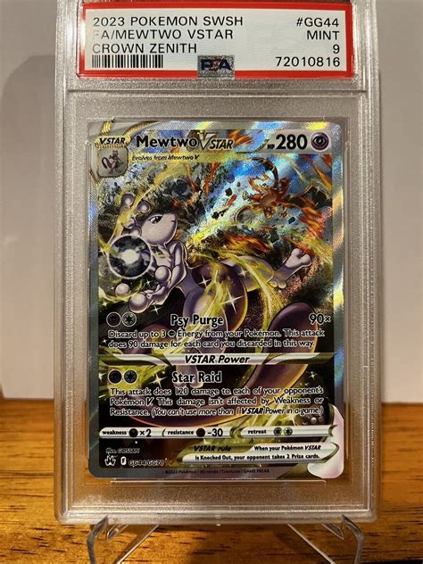 Pokemon Mewtwo Vstar Crown Zenith Full Art Gg Psa Mint Looks