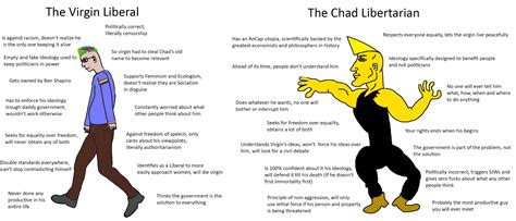 The Virgin Liberal vs the Chad Libertarian : r/virginvschad