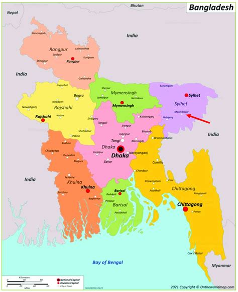 Bangladesh Map With All Divisions And Districts Stock Off