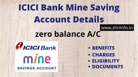 How To Open Icici Mine Saving Account Icici Bank Savings Account