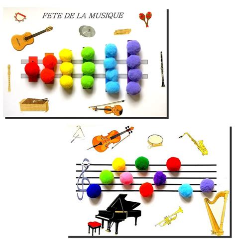 KIT Bricolage Fête de la musique en pompons et gommettes MaGommette