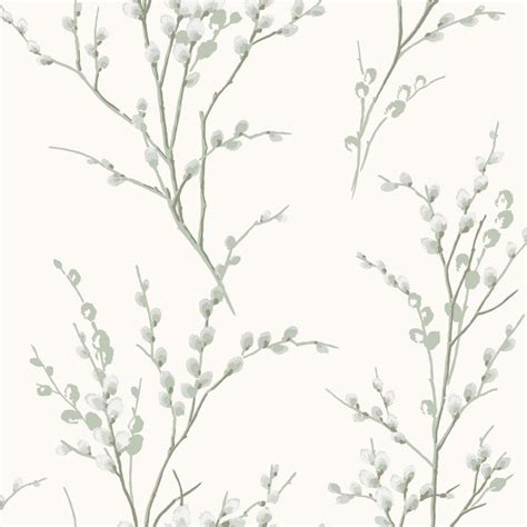 Laura Ashley Pussy Willow Sage Green Wallpaper Castle Lighting