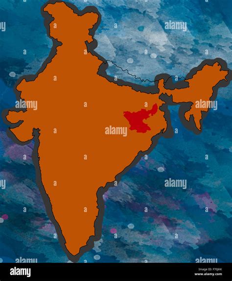 Ilustración Jharkhand mapa de ubicación India Asia Fotografía de