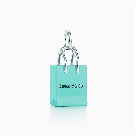 Tiffany And Co® Shopping Bag Charm In Sterling Silver With Enamel Finish