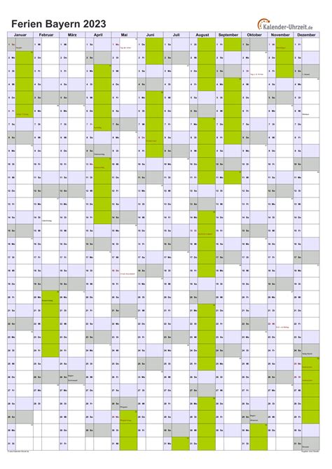 Ferien Bayern Ferienkalender Zum Ausdrucken