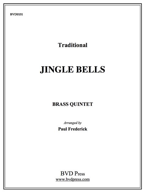 Jingle Bells Brass Quintet Pierpont Arr Frederick Canadian Brass Store