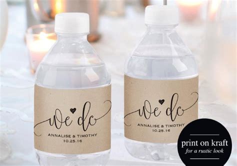 Wedding Water Bottle Label Template