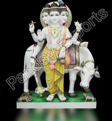 Multicolor Painted Marble Dutta Bhagwan Statue For Worship At Rs