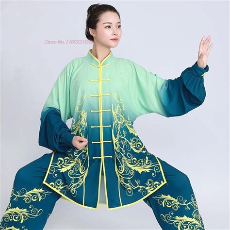 2024 Tai Chi Uniform Traditional Chinese Wushu Kungfu Suit Gradient