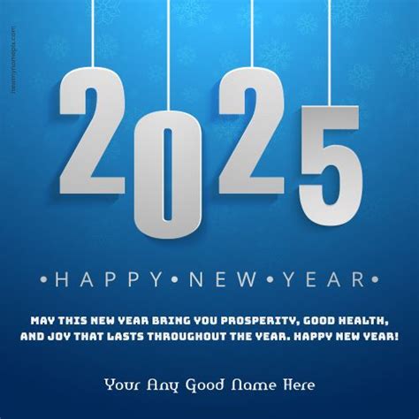 Your Name Printed 2025 New Year Wishes Image Editing Customized