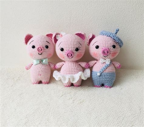 Crochet Pig Amigurumi Pig Small Pink Pig Crochet Toys Crochet Etsy