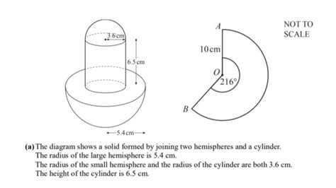 The Diagram Shows A Solid Formed By Joining Two Hemispheres And A