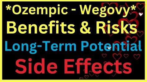 Ozempic And Wegovy Exploring Benefits Risks And Long Term Potential Side Effects Youtube