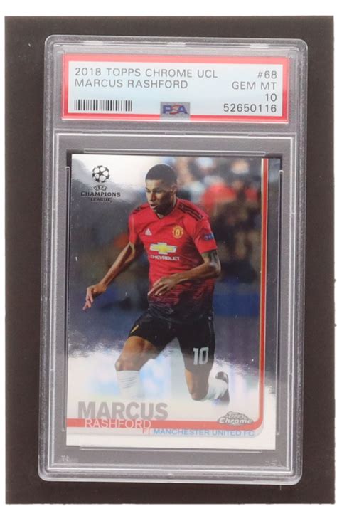 Marcus Rashford Topps Chrome Uefa Champions League Base Psa