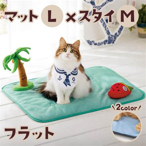 クールマット 夏満喫！サマーバケーションセット・フラット マットl×スタイm 犬 猫 おもちゃ セット お得 夏 かわいい ペット ペピイ