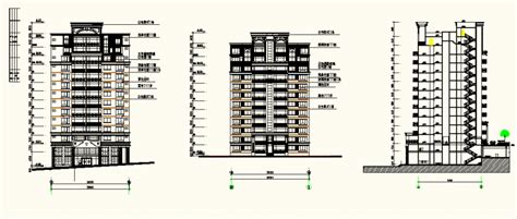 Detail High Rise Building Plan View And Elevation Autocad File Cadbull