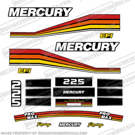 Mercury Promax Racing Reproduction Outboard Decal Kit 2 5 Boat Body