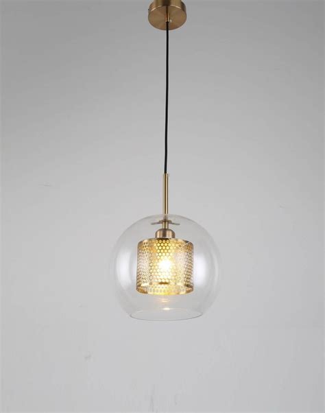 Lampada A Sospensione Di Design Moderno A Sfera In Vetro PONTINA OTTONE