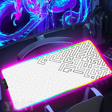 RGB Mauspad Wei Gro E Gaming Mauspads Einfache Linien Leuchtende